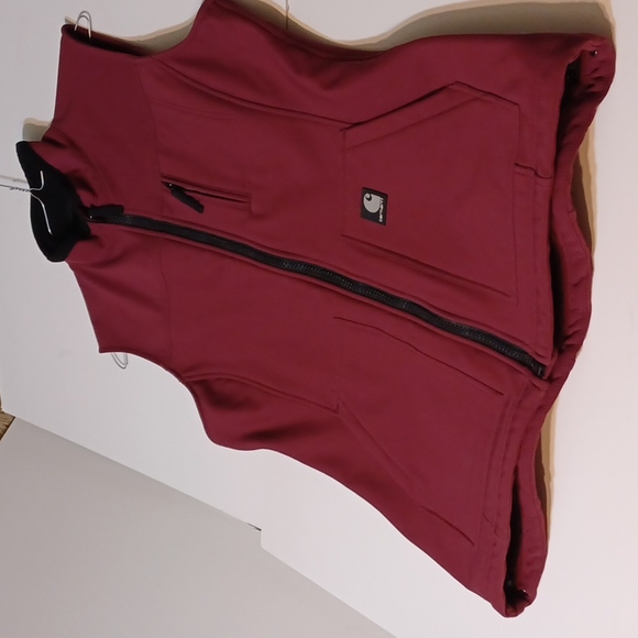 Carhartt Women's Burgundy Full-Zip Front Vest w/Pockets SIZE-LARGE Warm N Cozy! - Picture 11 of 12